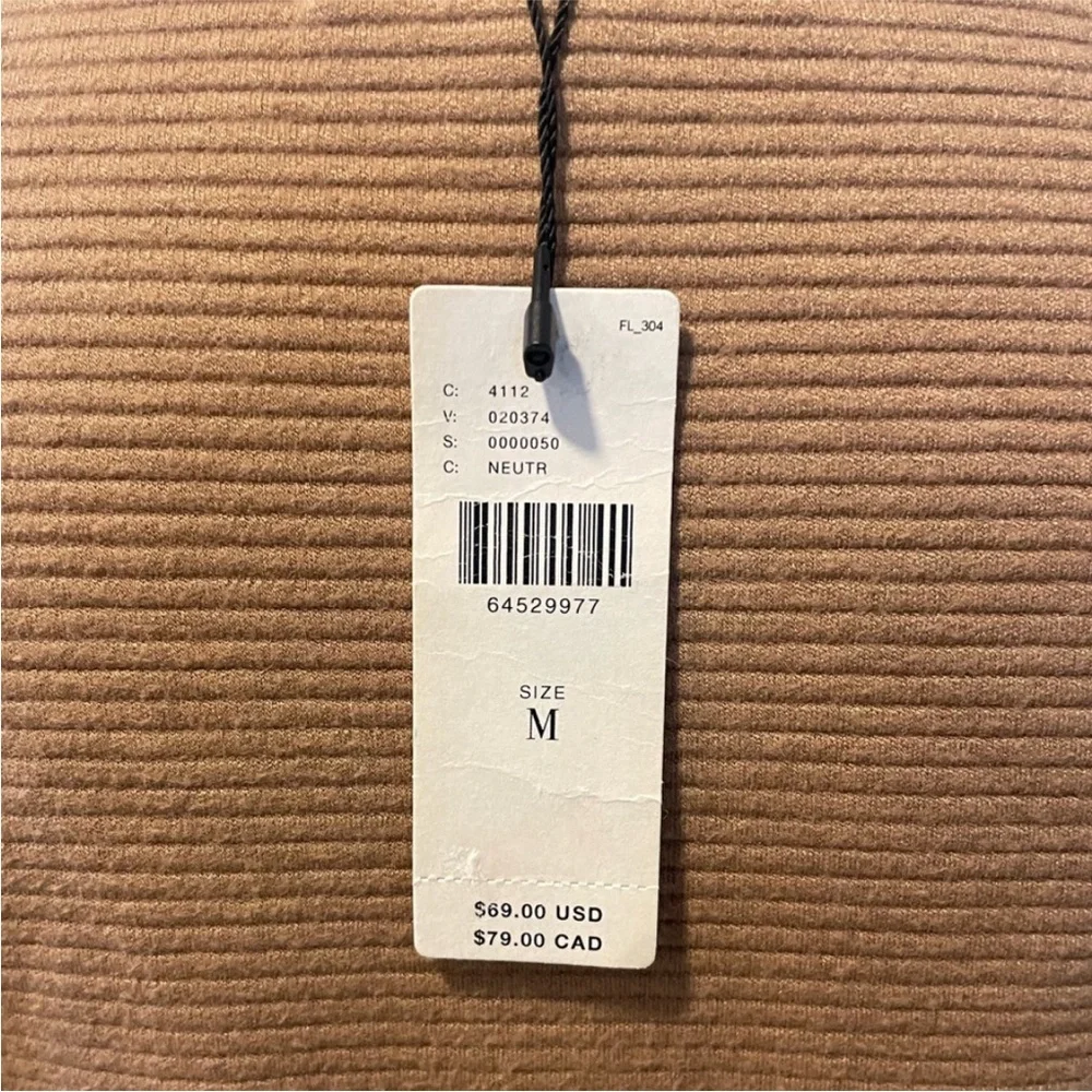 Anthropologie BB Dakota Camel Ribbed Knit Corset Style Top NWT! - Picture 8 of 10